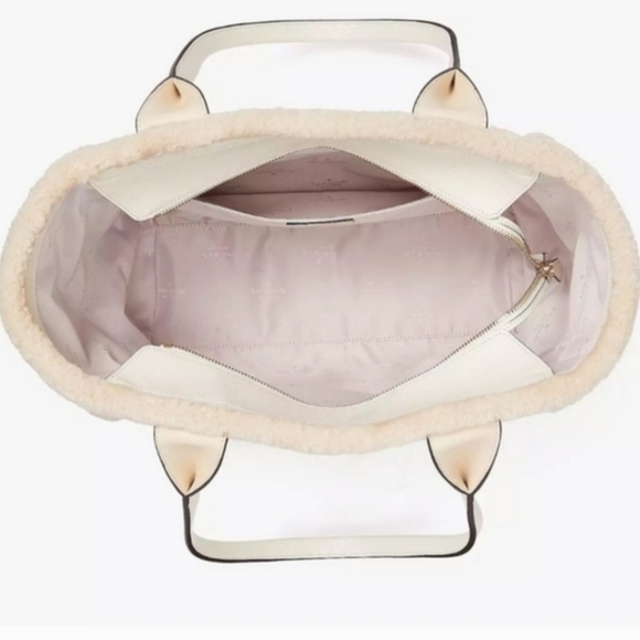 Kate Spade Faux Shearling Tote Large NWT - Picture 4 of 7